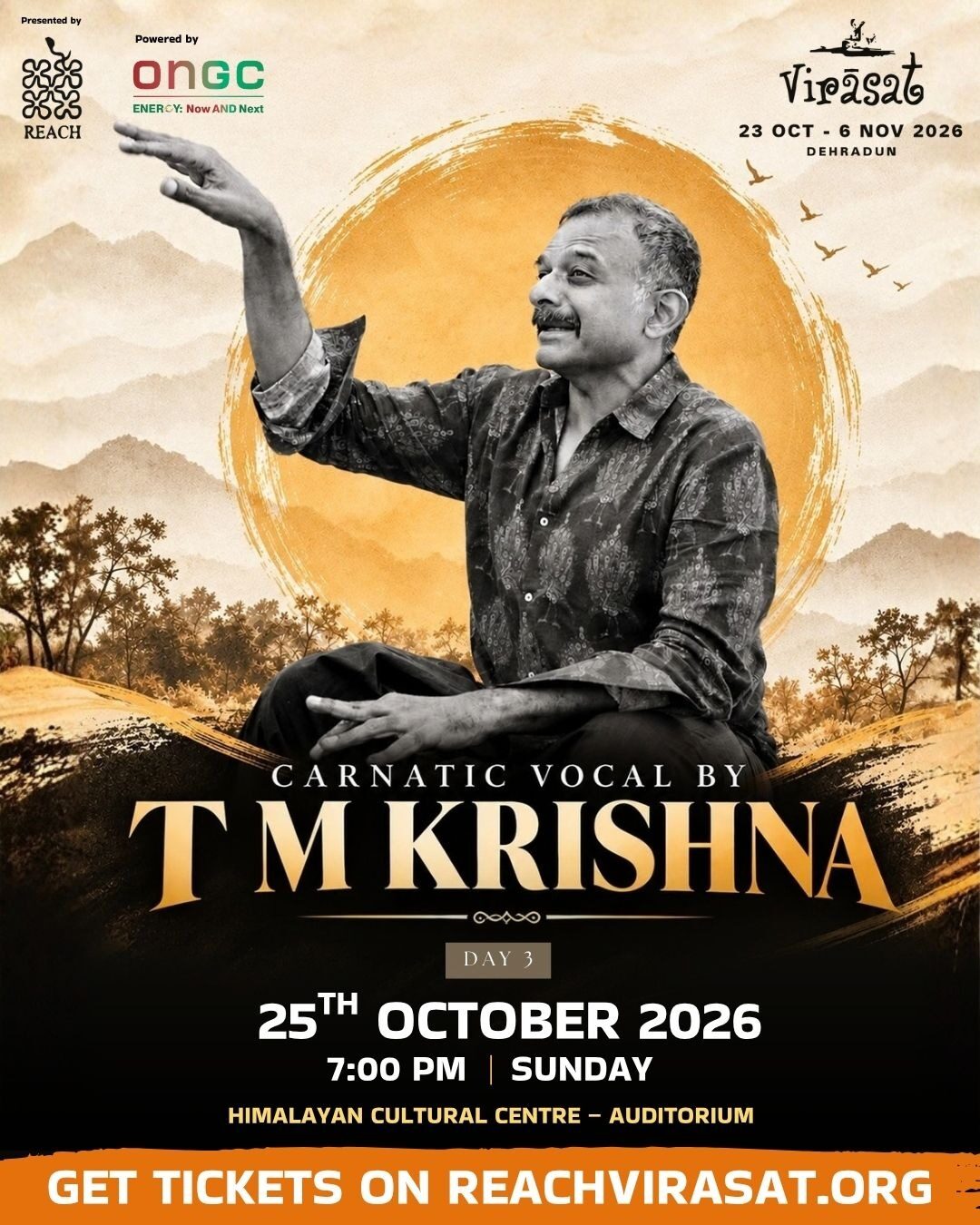 Carnatic Vocal by T M Krishna, Sun 25 Oct · 9:00 PM