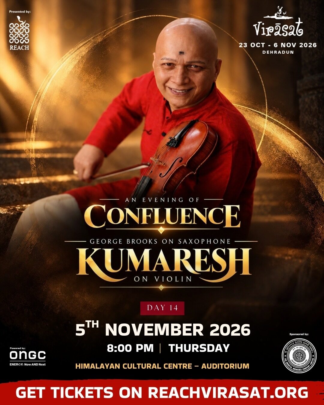 An evening of confluence - George Brooks on Saxophone & Kumaresh on Violin, Thu 5 Nov · 8:00 PM
